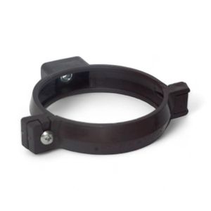 Abrazadera Canaleta Tubo Bajada Hoffens 75 Mm Café