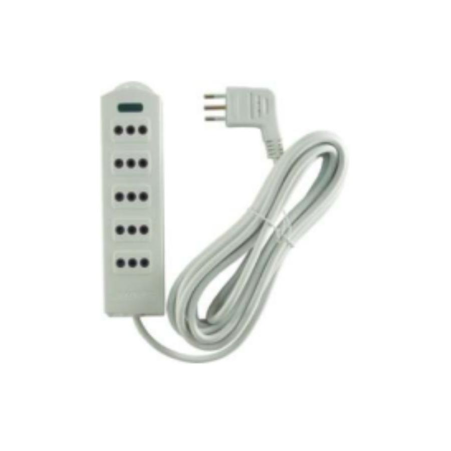 Alargador Múltiple MEC 5 MTS 2P + T5 Posiciones Blanco