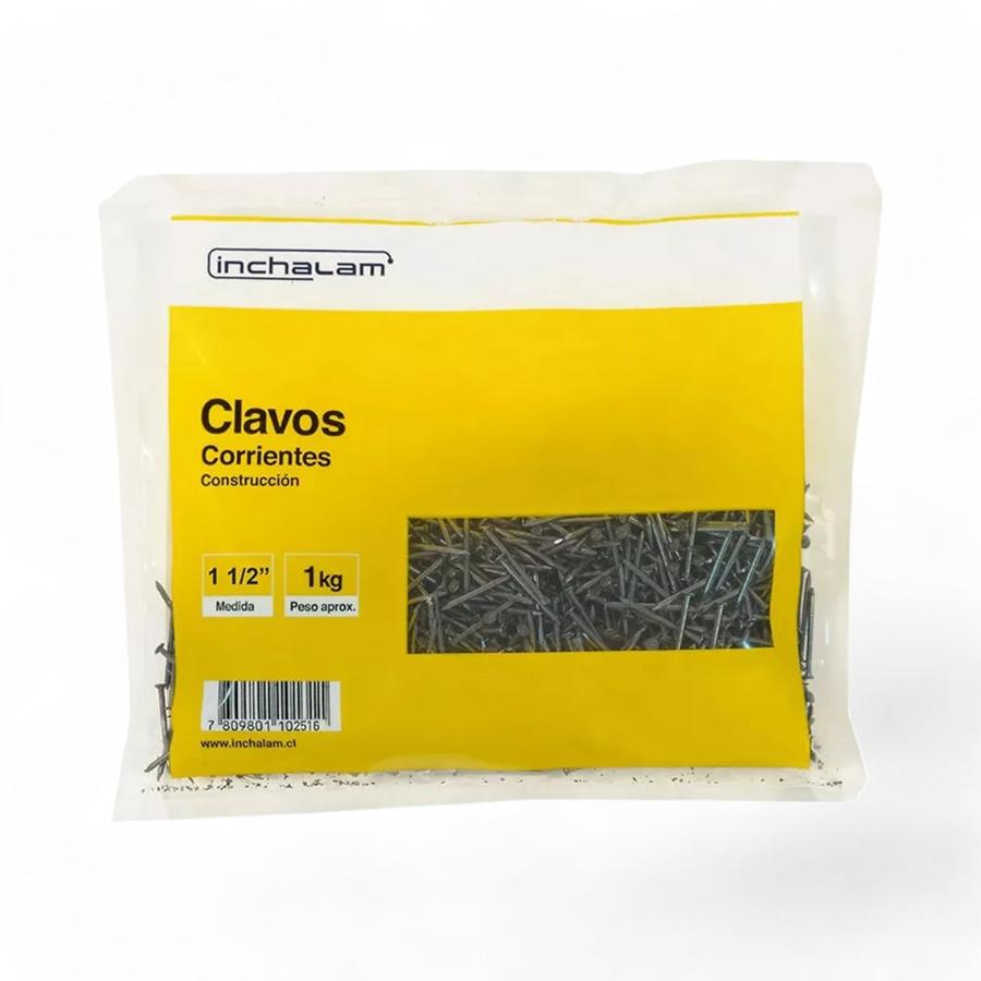 Bolsa Clavos Corrientes Inchalam 1 1/2"" 1 Kg