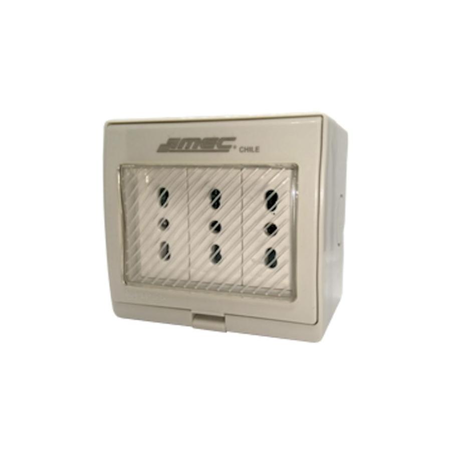 Tomacorriente Triple MEC 10/16A Blanco