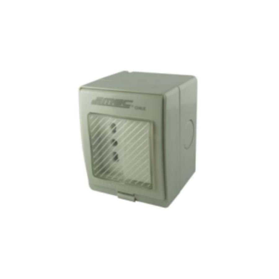 Interruptor MEC 9/12 + Tomacorriente 10/16A Blanco