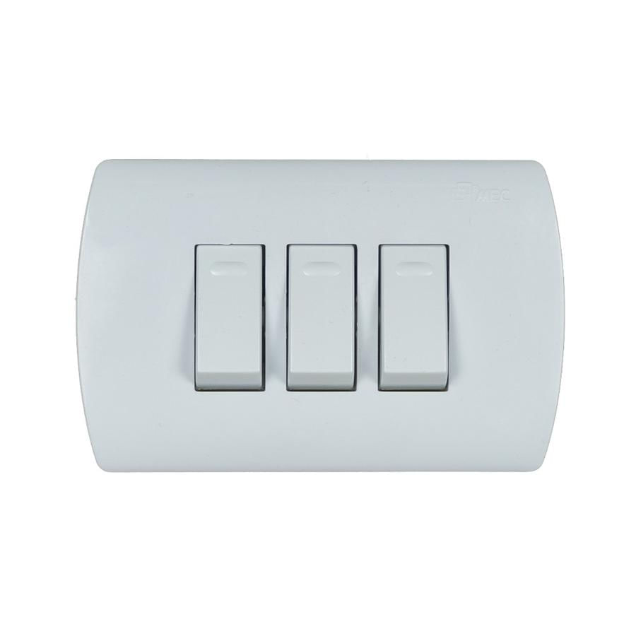 Interruptor Triple 9/32 Aris 250V-16A Mec Blanco