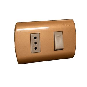 Int. 9/12 + Tomacorriente 2P + T 250V-10A  Mec Beige