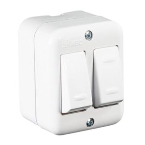 Interruptor Simple 9/12 + Conmutador 9/24 250V-10A Blanco