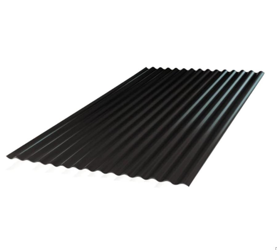 Plancha Zinc Acanalado Prepintado Negro 0,35 X 851 X 3000 Mm