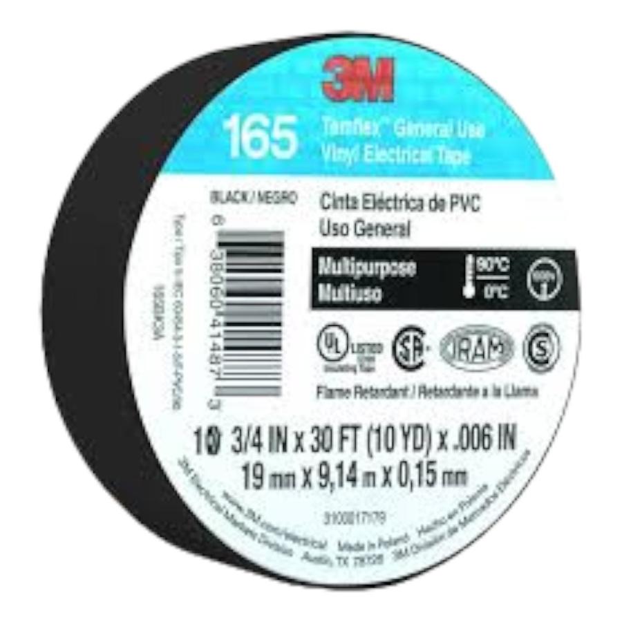 3M Temflex 165 19Mm X 9M Negra