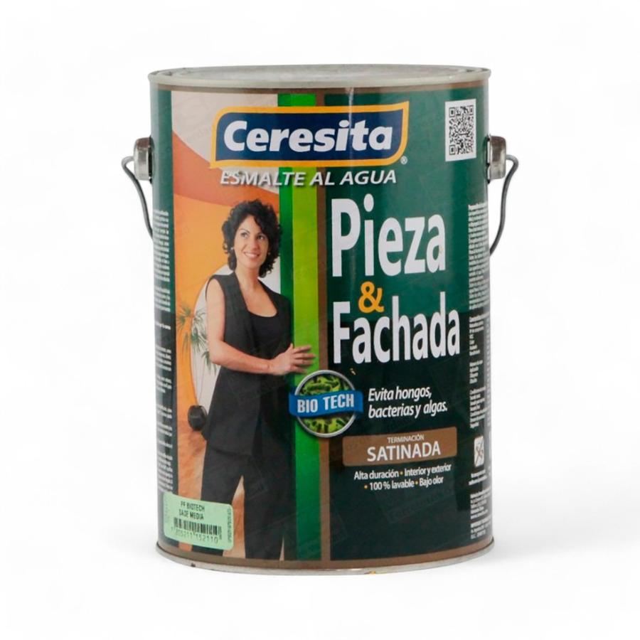 Esmalte Agua Ceresita Pieza&Fachada Satinada Base Media 1GL