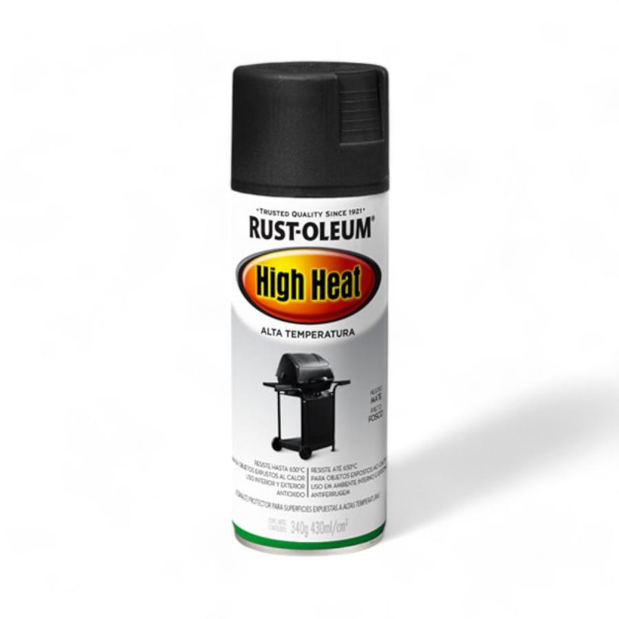 Spray Rust Oleum Alta Temperatura Negro Mate 340 Gr