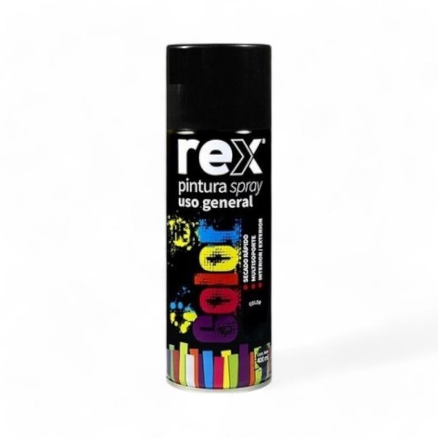 Spray Pintura Rex Uso General 400 Ml Negro Mate