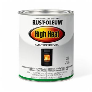 Esmalte Alta Temperatura Rust Oleum 1/4 Galón Negro Mate