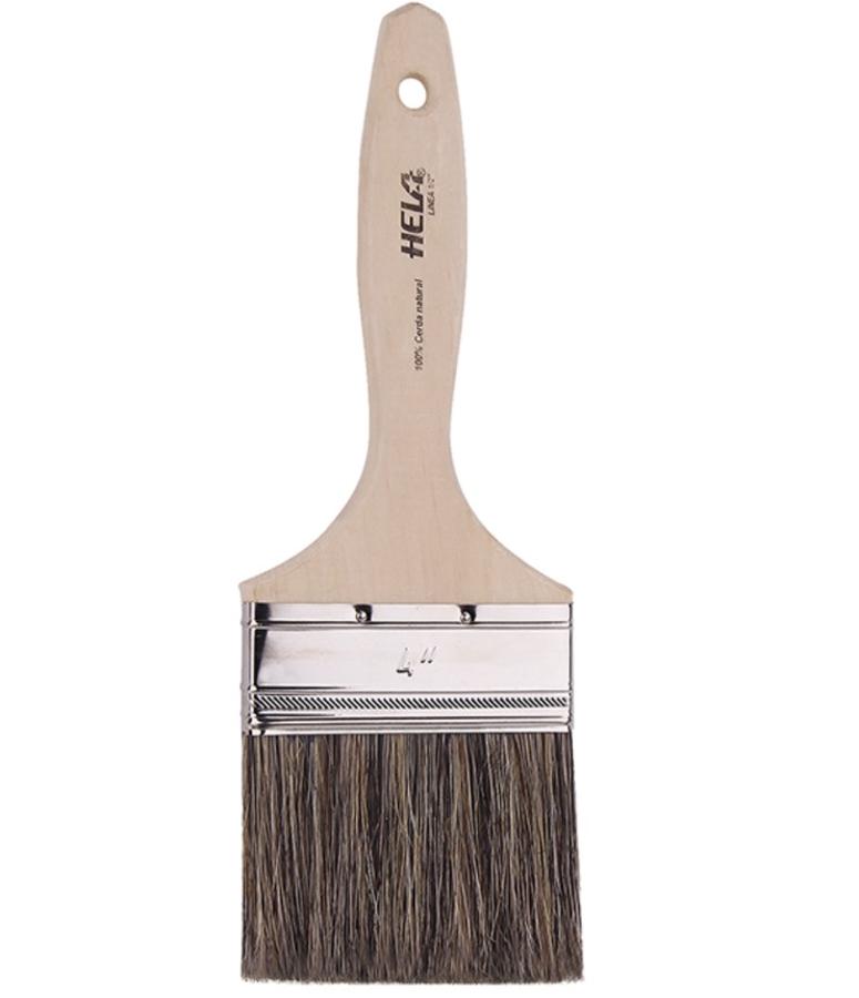 Brocha Estampa 4"" Cerda Natural Mango Madera