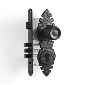 Cerradura Embutida Exterior Poli B60 Rústica Negro