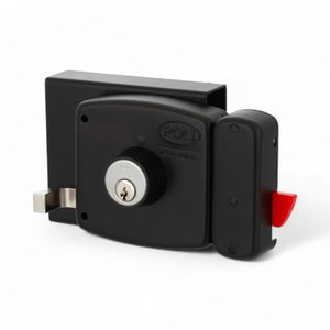 Cerradura Sobreponer Bandera Poli + Caja Negro