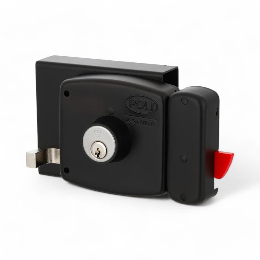 Cerradura Sobreponer Bandera Poli + Caja Negro