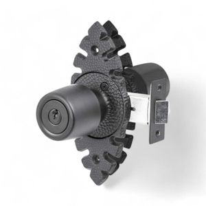 Cerradura Tubular Acceso Poli Pomo Urbano Rústico Negro