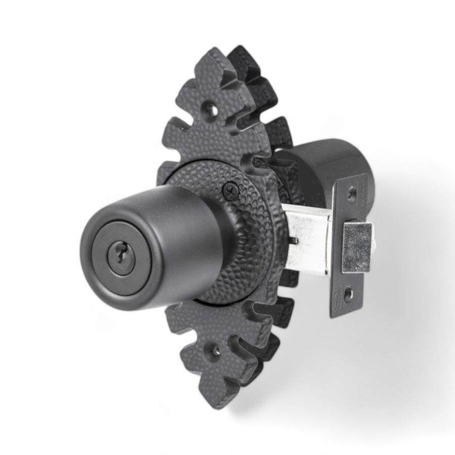 Cerradura Tubular Acceso Poli Pomo Urbano Rústico Negro