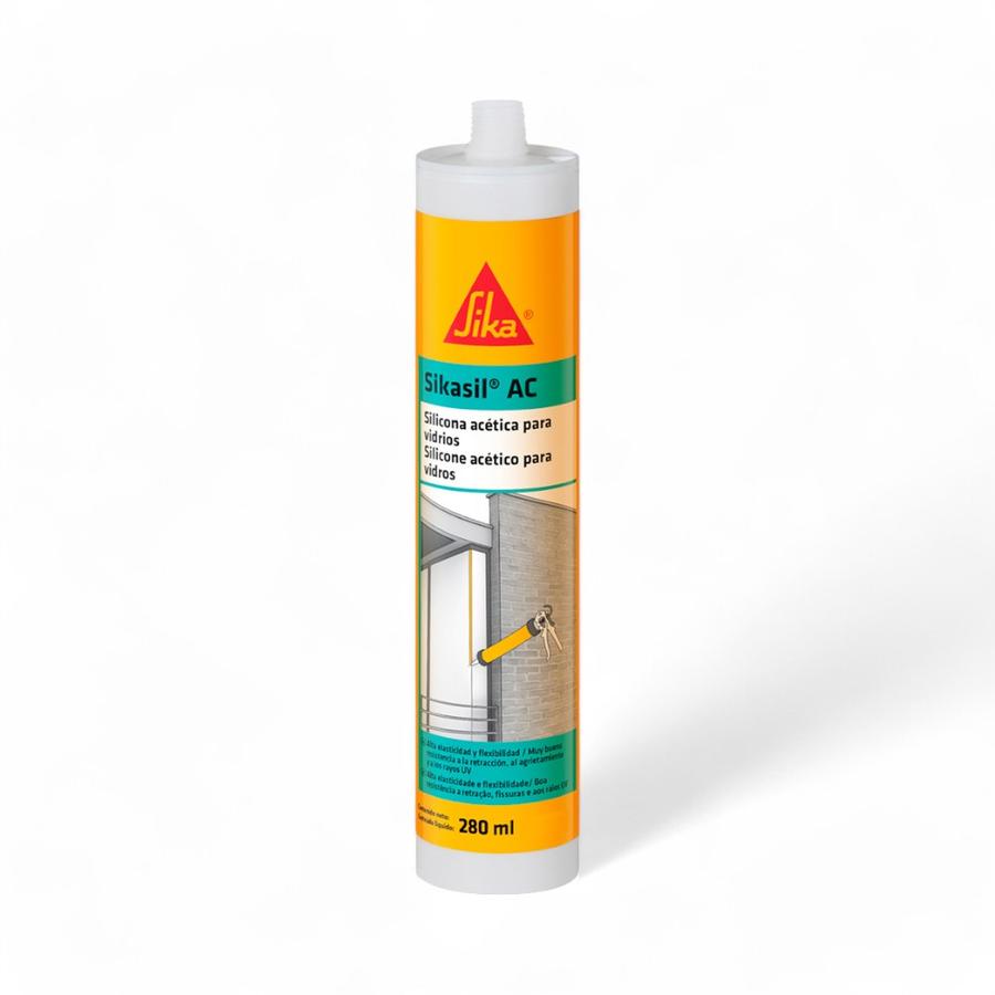 Silicona Acético Vidrios Sika Sikasil 280Ml Transparente