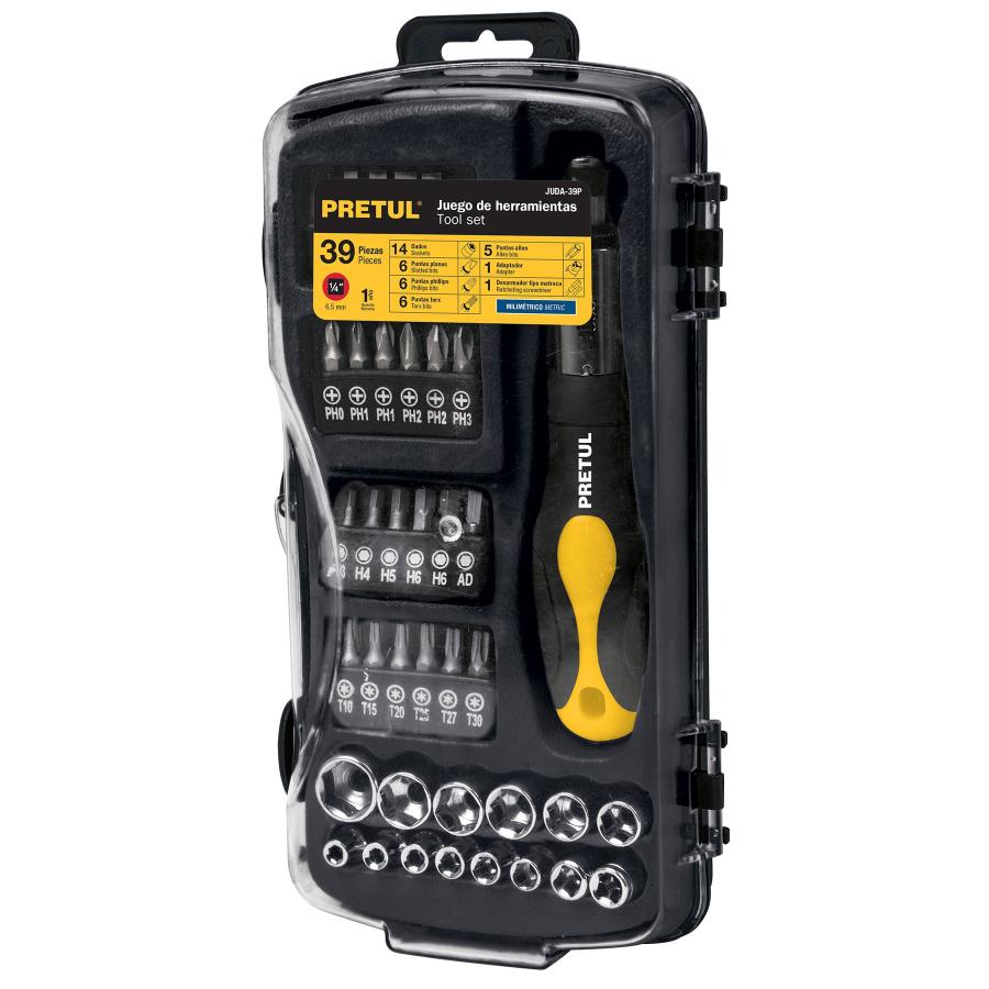 Juego De 39 Herramientas 1/4"" Pretul Para Mecánico