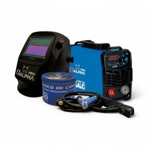 Kit Soldadora Alpha Pro 200 AMP + Mascara + 55 Discos 4 1/2"