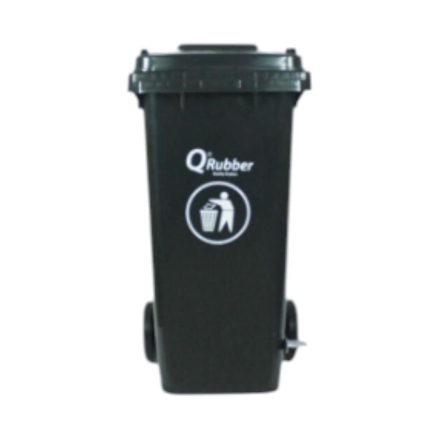 Basurero Qrubber con Pedal 120 Litros Gris
