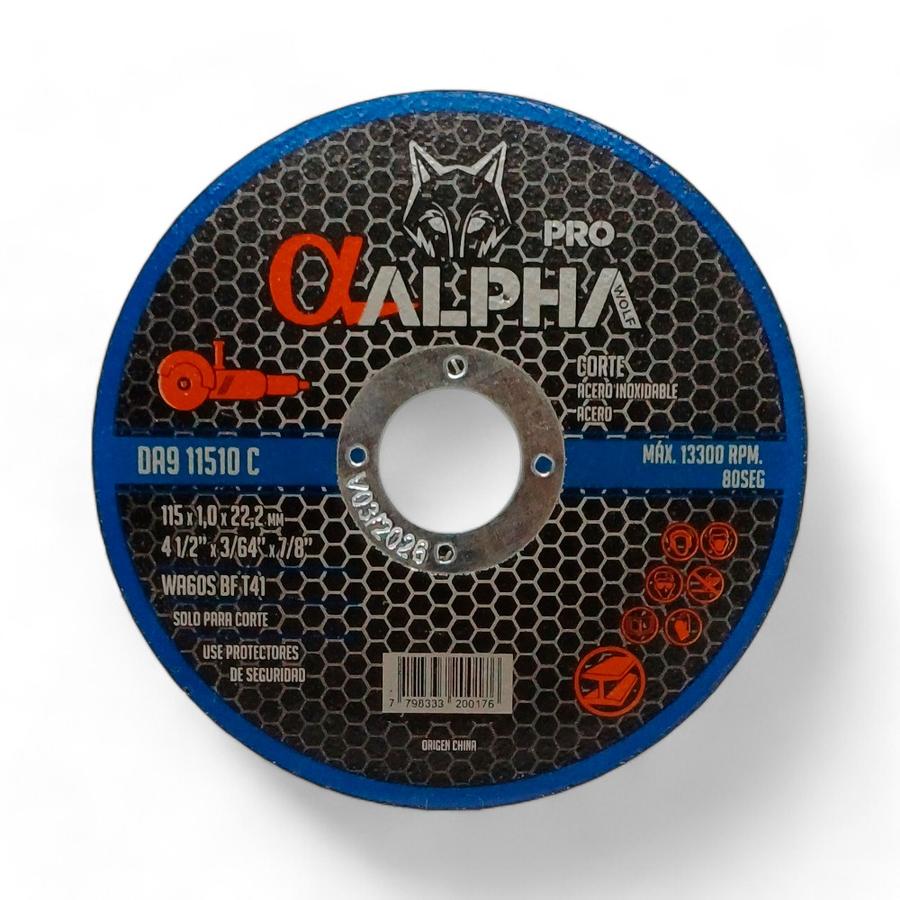 Disco De Corte Alpha Pro 4 1/2"" 1 Mm Extra Fino