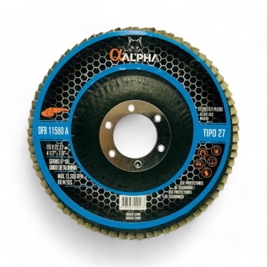 Disco Flap Alpha Pro Grano A80 4 1/2"" Café