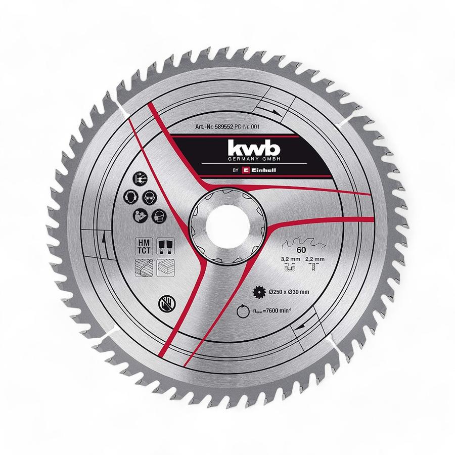 Disco De Corte Madera KWB 250x30 Mm 60 Dientes