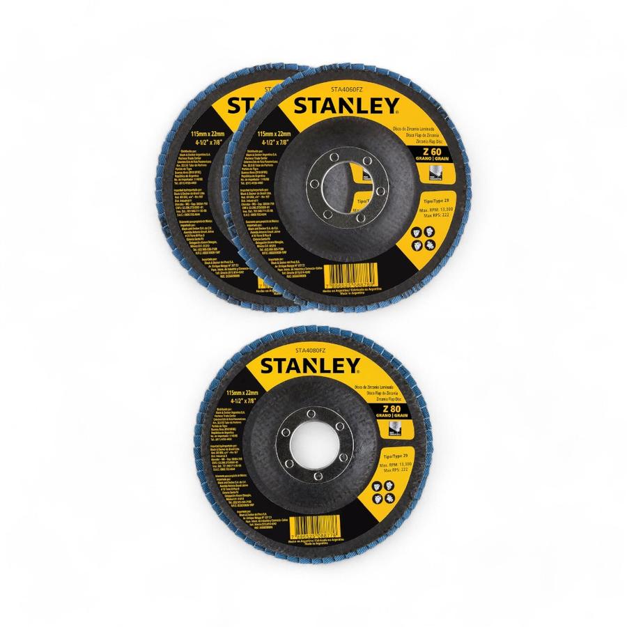 Set 2 Discos Flap Zirconio Stanley Z60 + 1 Disco Z80