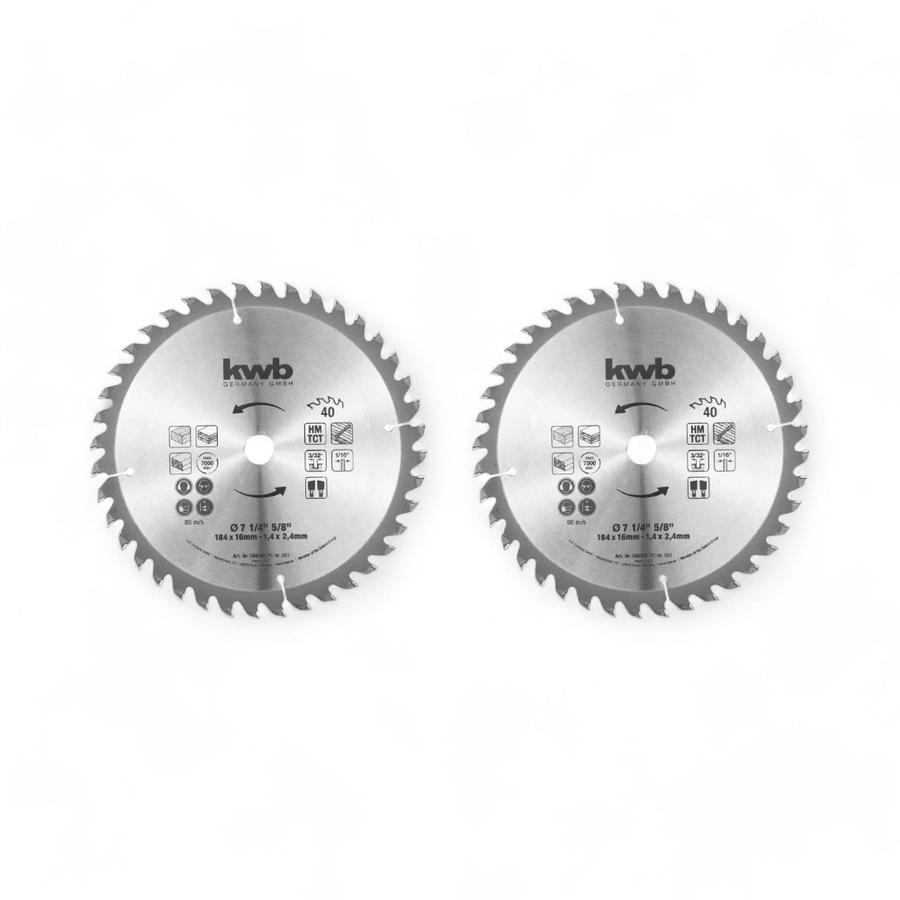 Set 2 Discos Sierra Circular KWB 184 Mm 40 Dientes