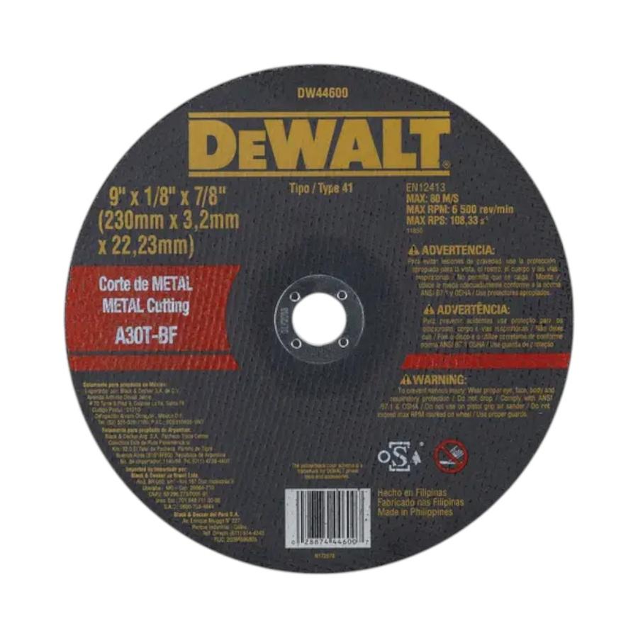 Disco Corte Metal 9"" DEWALT Profesional