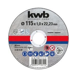 Disco de Corte Metal KWB 4 1/2" Acero Inoxidable