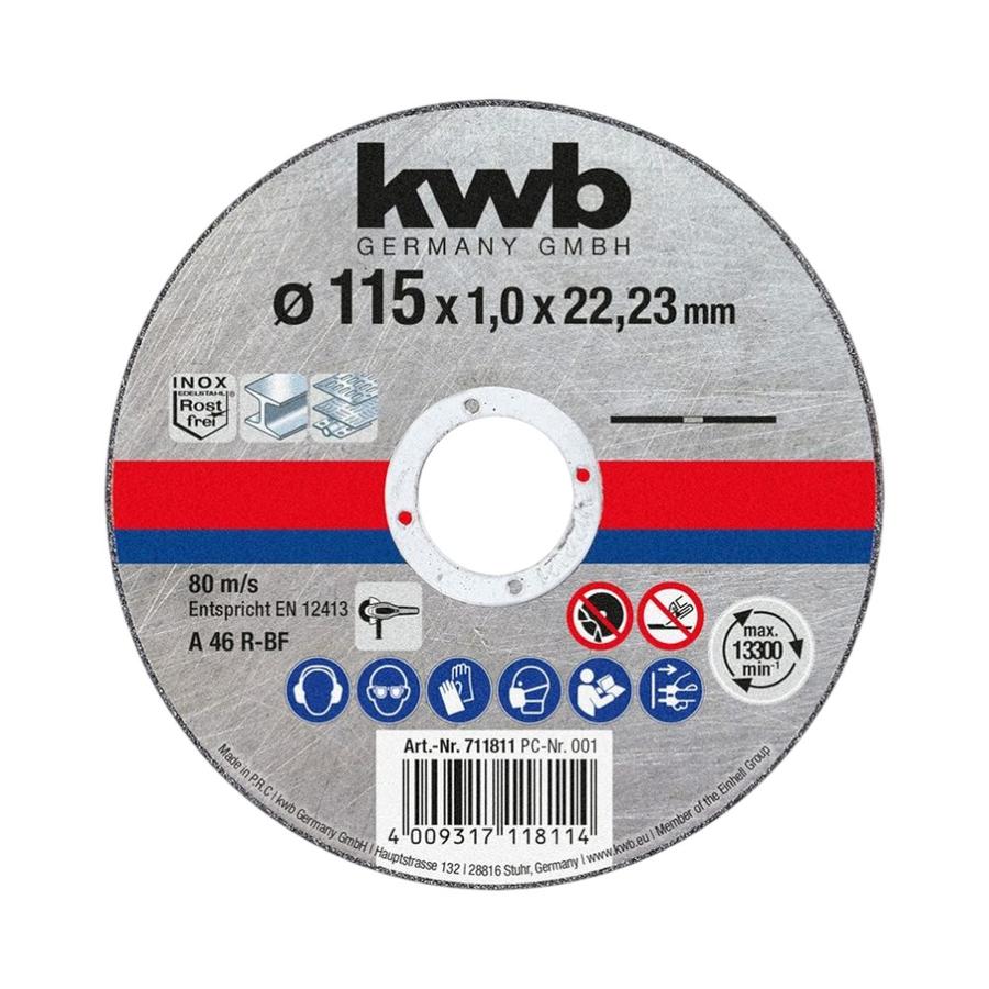 Disco de Corte Metal KWB 4 1/2"" Acero Inoxidable