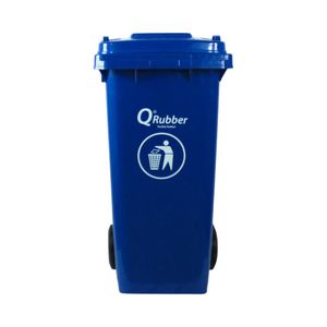 Basurero Qrubber 120 Litros con Pedal Azul