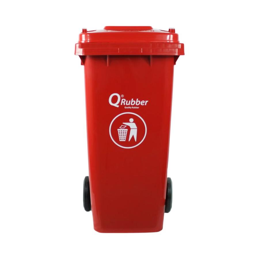 Basurero Qrubber 120 Litros con Pedal Rojo