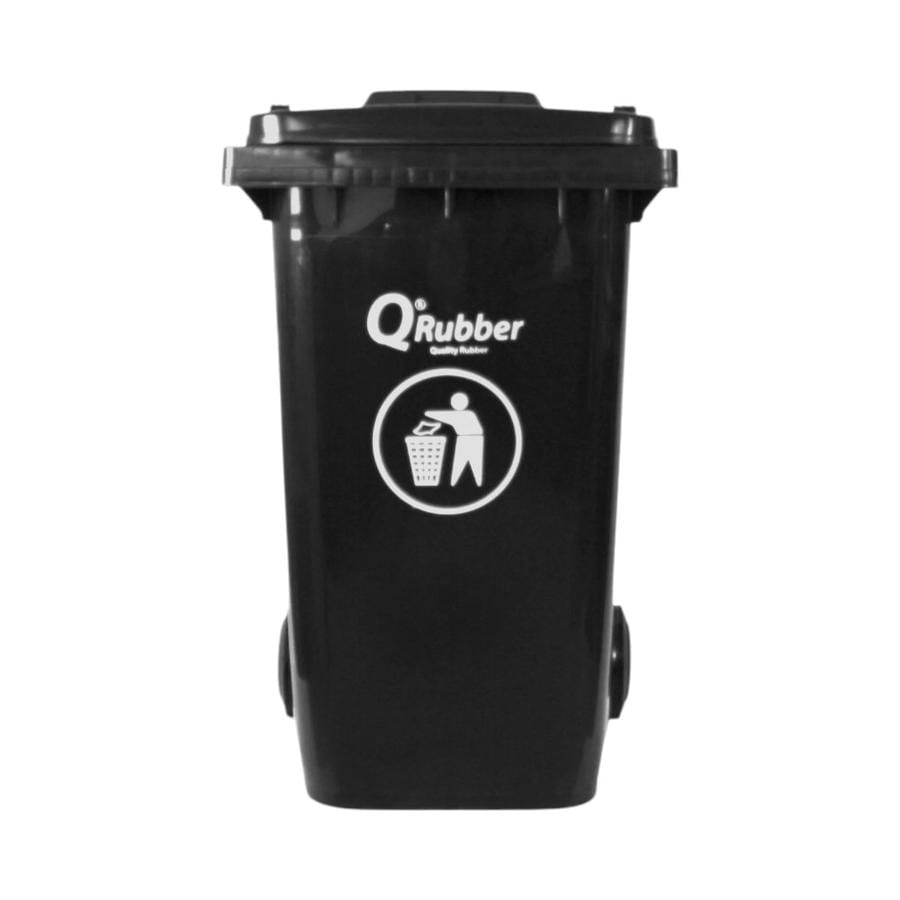 Basurero Qrubber 240 Litros con Pedal Gris