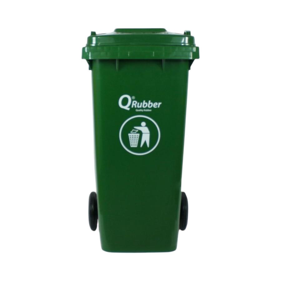 Basurero Qrubber 120 Litros con Pedal Verde