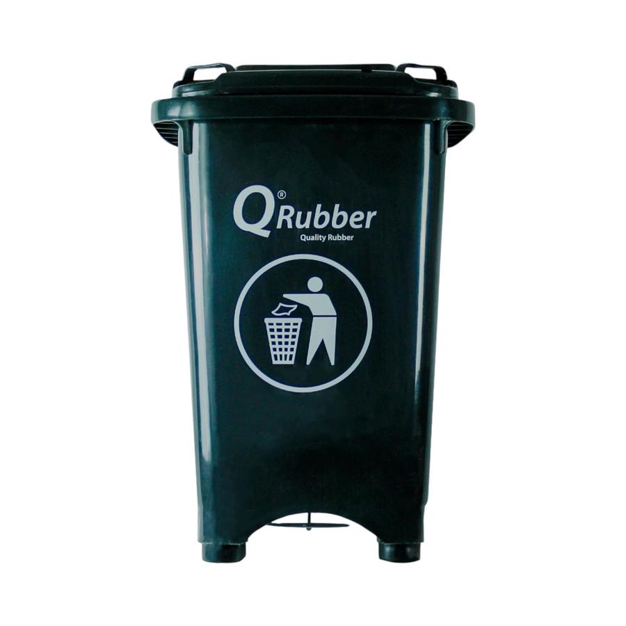 Basurero Qrubber 50 Litros con Pedal Gris