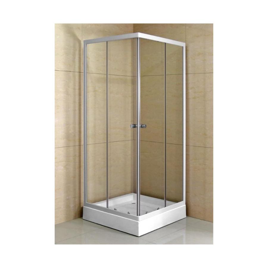 Shower Door 80x80x195 cm Blanco - Diseño cuadrado