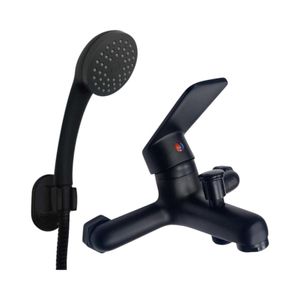 Grifería Monomando Ducha Baño Stretto Queens Negro