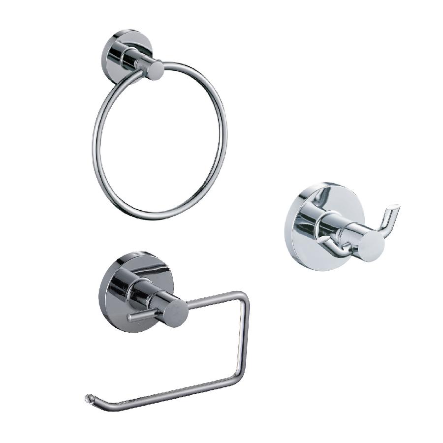 Kit Accesorios De Baño Fanaloza 3 Piezas Cromado