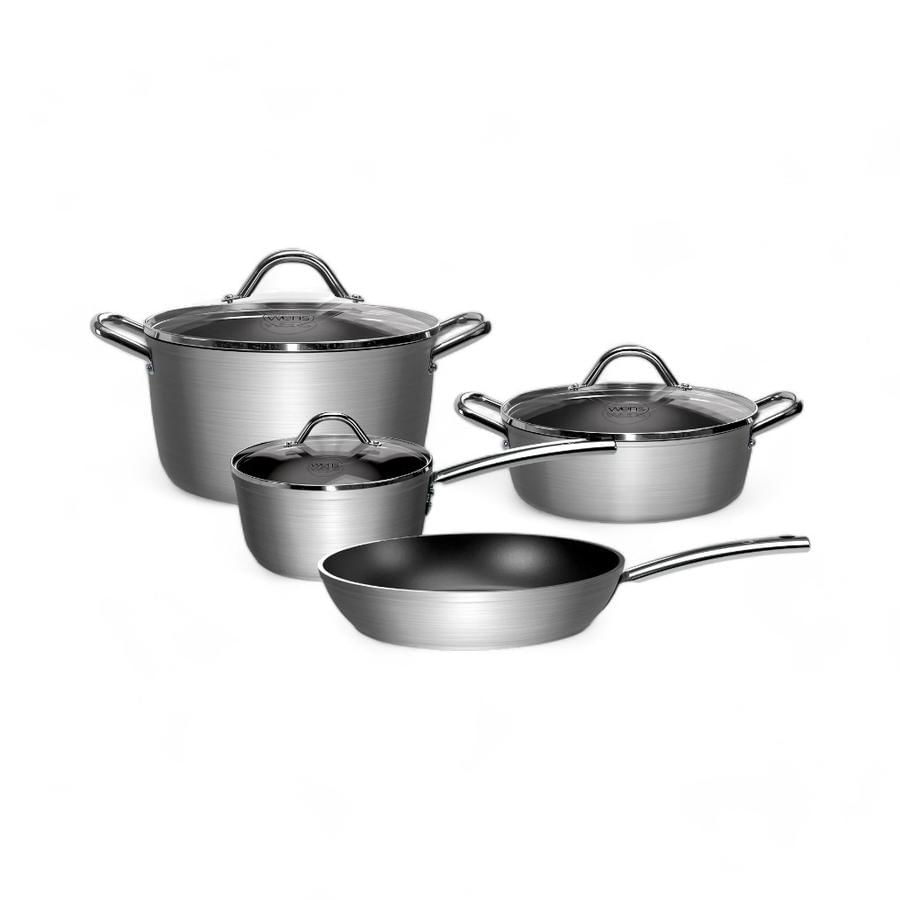 Batería Cocina Wens 7 Piezas Aluminio Forjado Hard Anonized