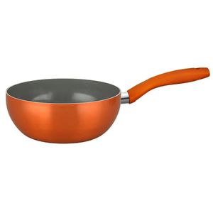 Wok Aluminio Titanio 22cm Naranjo