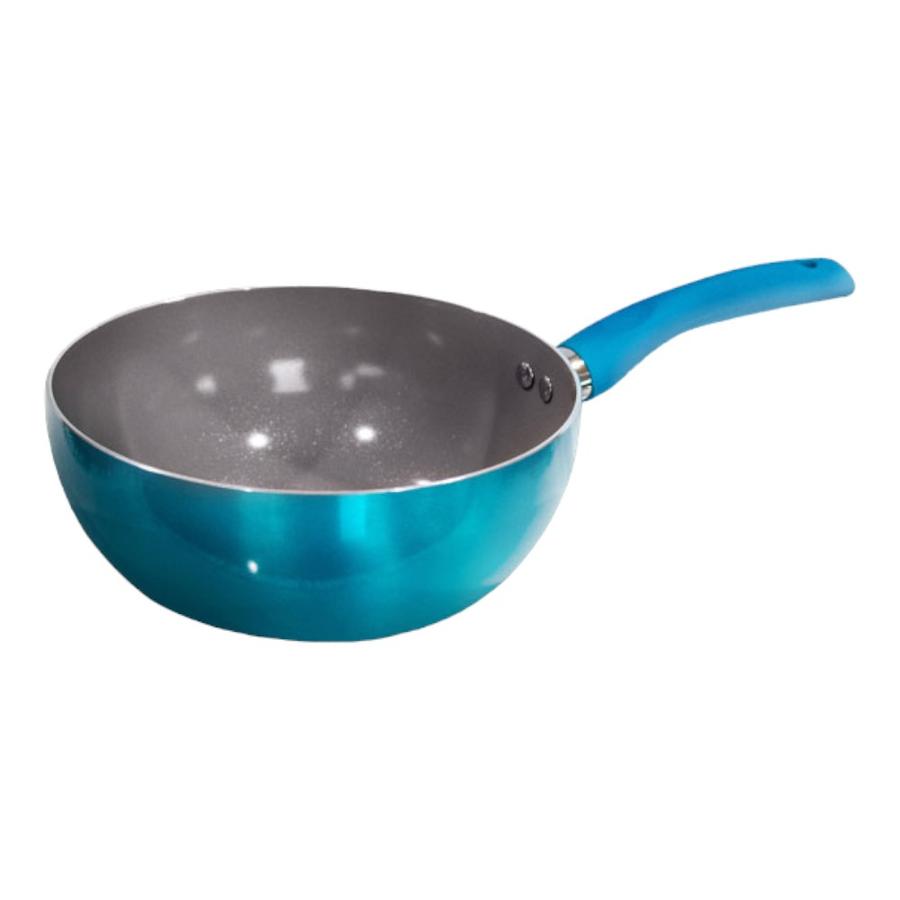 Wok Aluminio Titanio 22cm Doral Azul