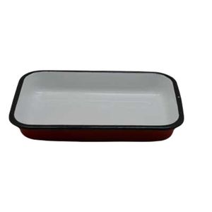 Asadera Rect 36 Cms Enlozada Roja