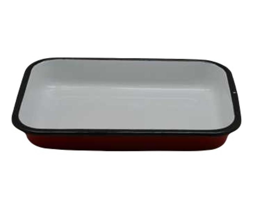 Asadera Rect 36 Cms Enlozada Roja