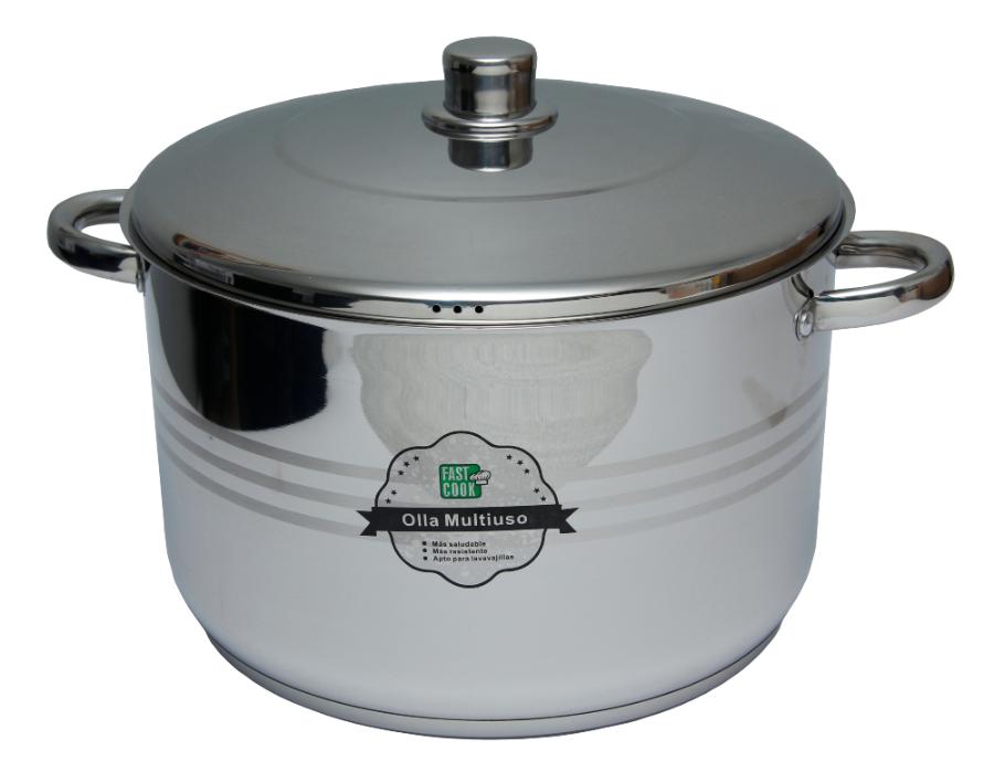 Cacerola Alta Acero Inox 30 Cm 10 Litros