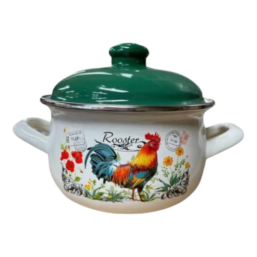 Cacerola Vintage Enlozada 26 Cm 5,8 Lts Aleppo Rooster Verde