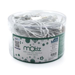 Set 100 Luces Navideñas Matiz Copos De Nieve Blanco