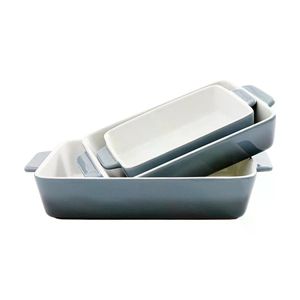 Set 3 Fuentes De Cerámica Para Horno Celeste Simplit