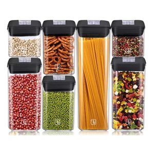 Set De 7 Contenedores Herméticos Plástico Negro Simplit